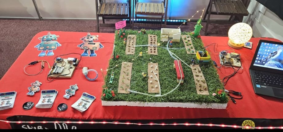 Maqueta del regadero automático propuesto por los niños para la Huerta del Parque.